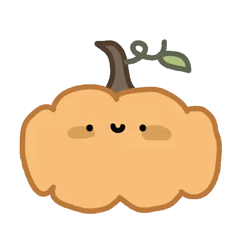 Cartoon Pumpkin With Leaf Sticker