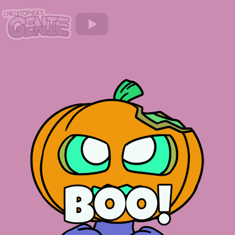 Cartoon Pumpkin With Word Boo GIF