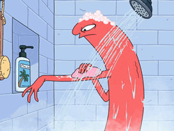 Cartoon Quick Rat Showering GIF