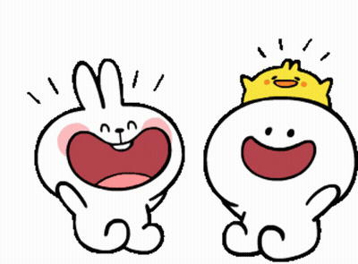Cartoon Rabbit And Chicken With Crowns GIF