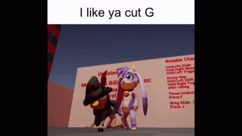 Cartoon Rabbit And Duck With I Like Ya Cut G GIF