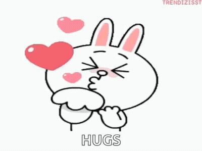 Cartoon Rabbit Blowing Kiss Holding Heart GIF