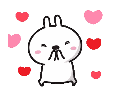 Cartoon Rabbit Blowing Kiss Sticker