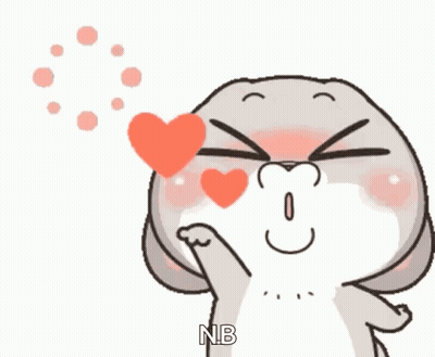 Cartoon Rabbit Blowing Kiss With Heart GIF