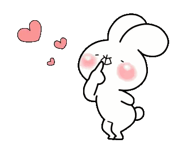 Cartoon Rabbit Blowing Kiss With Hearts Sticker