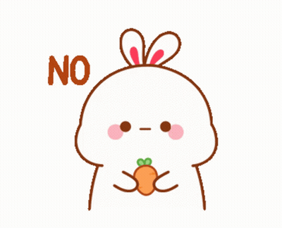 Cartoon Rabbit Holding Carrot Saying No GIF