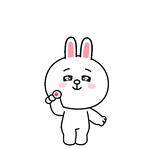 Cartoon Rabbit Holding Pink Heart Sticker