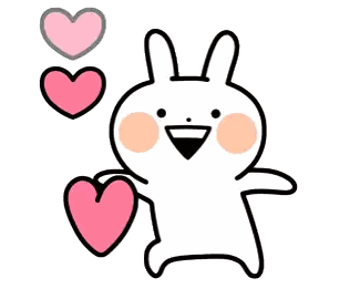 Cartoon Rabbit Holding Pink Heart Sticker
