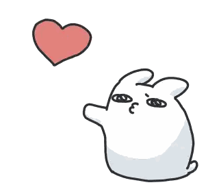 Cartoon Rabbit Holding Red Heart Sticker