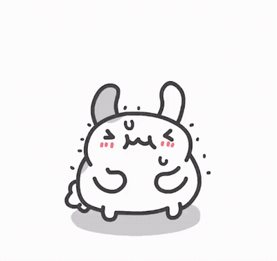 Cartoon Rabbit Holding Red Heart On Head GIF