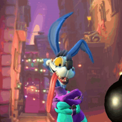 Cartoon Rabbit Holding Red Object GIF