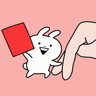 Cartoon Rabbit Holding Red Square GIF
