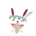 Cartoon Rabbit In Native American Headdress Sticker