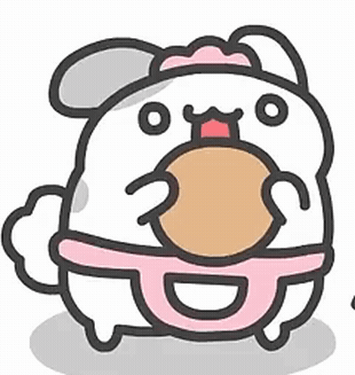 Cartoon Rabbit In Pink Tutu Holding Cookie GIF