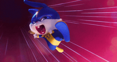 Cartoon Rabbit In Superhero Costume GIF