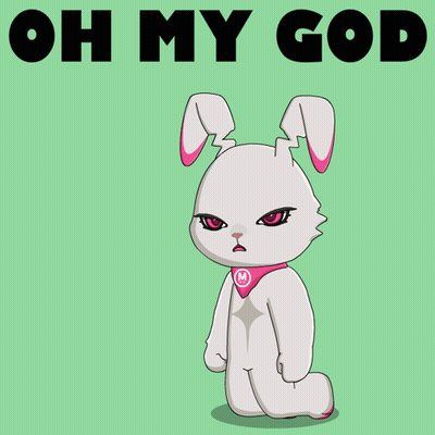 Cartoon Rabbit Kneeling Saying Oh My God GIF