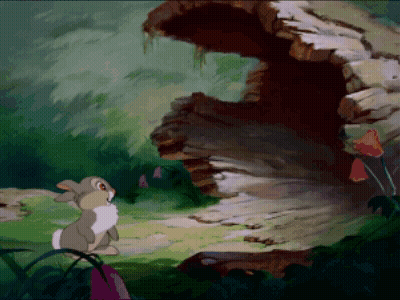 Cartoon Rabbit Looking At Cave GIF