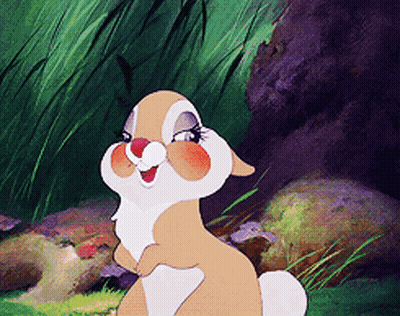 Cartoon Rabbit Looking Up GIF
