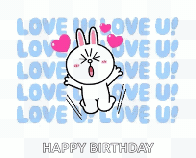 Cartoon Rabbit Love U GIF