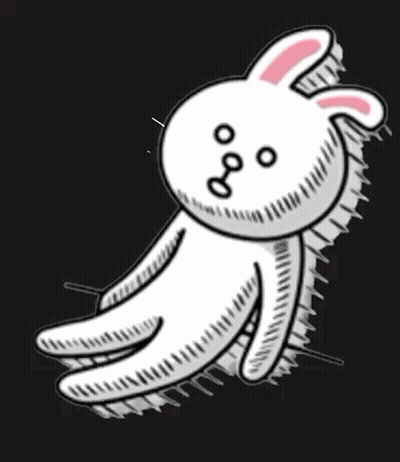 Cartoon Rabbit Lying With Brush GIF