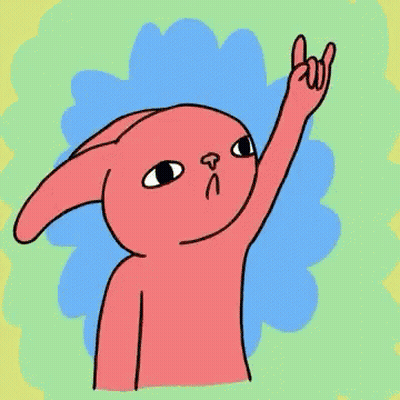 Cartoon Rabbit Making Horns Sign GIF