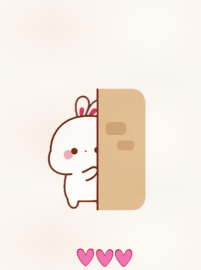 Cartoon Rabbit Peeking Out GIF