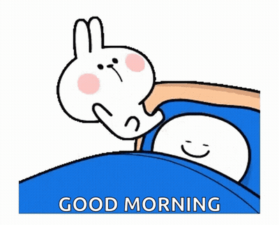 Cartoon Rabbit Petting Another Good Morning GIF