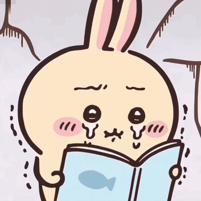 Cartoon Rabbit Reading Book GIF