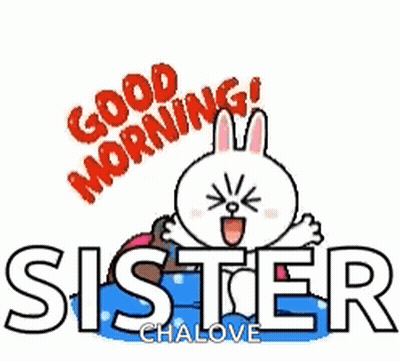 Cartoon Rabbit Saying Good Morning GIF