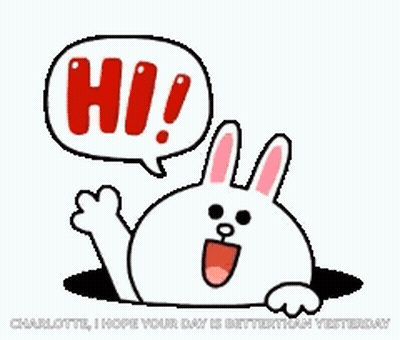Cartoon Rabbit Saying Hi GIF