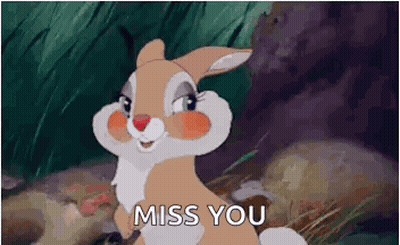 Cartoon Rabbit Saying Miss You GIF