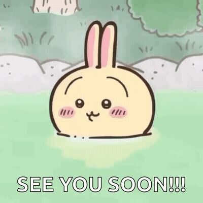 Cartoon Rabbit Saying See You Soon GIF