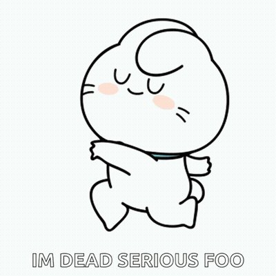 Cartoon Rabbit Sitting With Arms Outstretched Saying Im Dead Serious Foo GIF