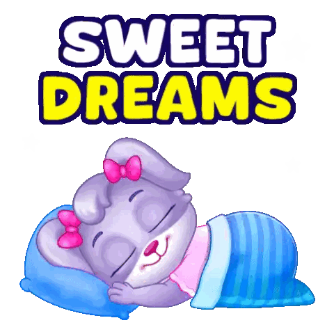 Cartoon Rabbit Sleeping Under Blue Blanket Sticker