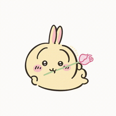 Cartoon Rabbit Smiling In Field GIF