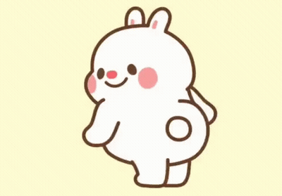 Cartoon Rabbit Smiling On Yellow GIF