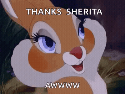 Cartoon Rabbit Smiling Thanks Sherita GIF
