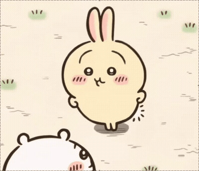 Cartoon Rabbit Standing Next To Bear GIF
