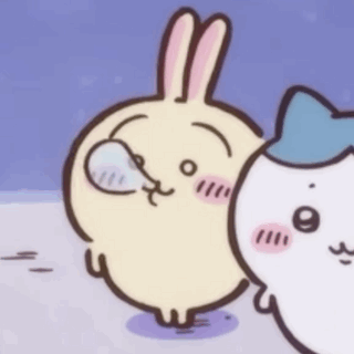 Cartoon Rabbit Standing Next To Cat GIF