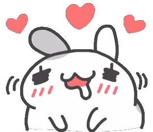 Cartoon Rabbit Surrounded By Hearts Sticker