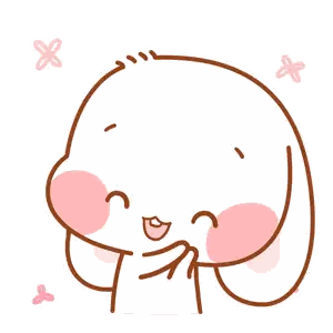 Cartoon Rabbit Surrounded By Pink Flowers Sticker