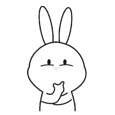 Cartoon Rabbit Thinking With Question Mark Sticker