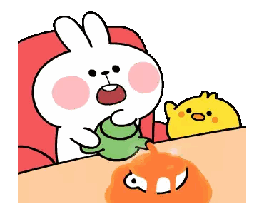 Cartoon Rabbit With Chicken Sticker