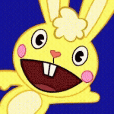 Cartoon Rabbit With Flower On Head GIF