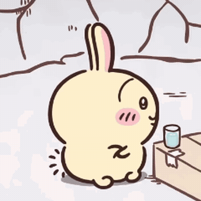 Cartoon Rabbit With Glass Of Water GIF