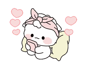 Cartoon Rabbit With Headband Using Cell Phone Sticker