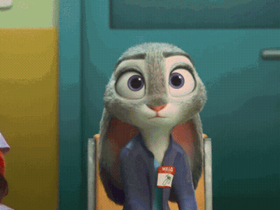 Cartoon Rabbit With Hello Name Tag GIF