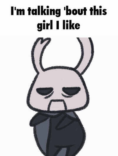 Cartoon Rabbit With Horns Saying I'm Talking Bout This Girl I Like GIF