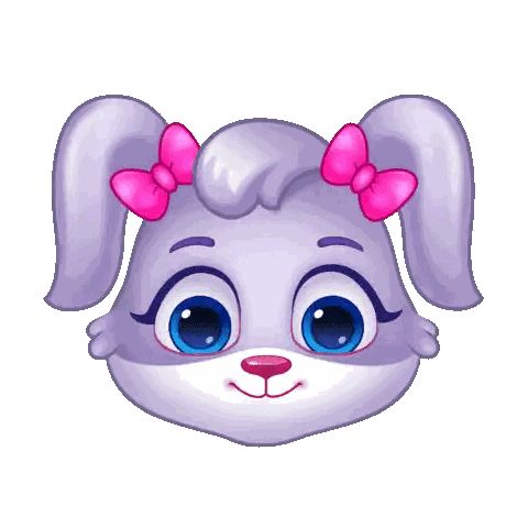 Cartoon Rabbit With Pink Bow Sticker
