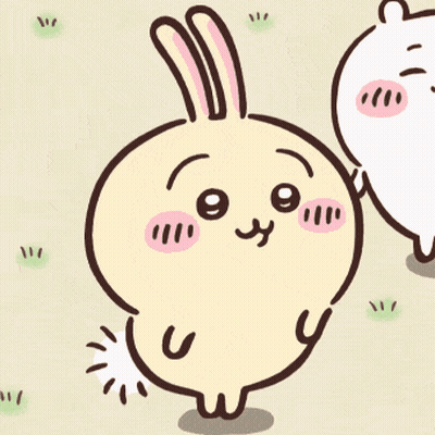 Cartoon Rabbit With Pink Cheeks GIF